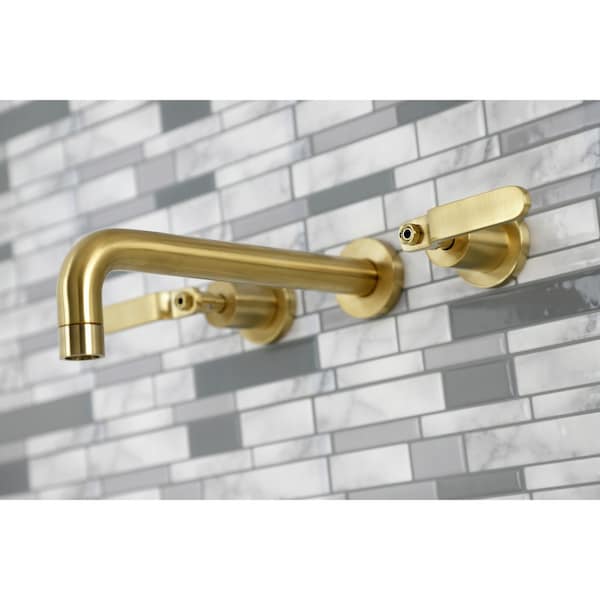 KS8027KL Two-Handle Wall Mount Tub Faucet, Brushed Brass